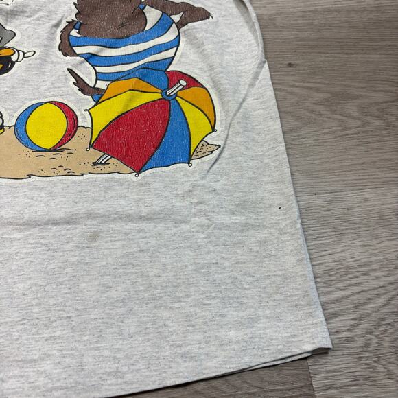 Vintage 90s Sun Sportswear Bugs Tazmanian Devil Beach Shirt Size XS - Picture 14 of 16